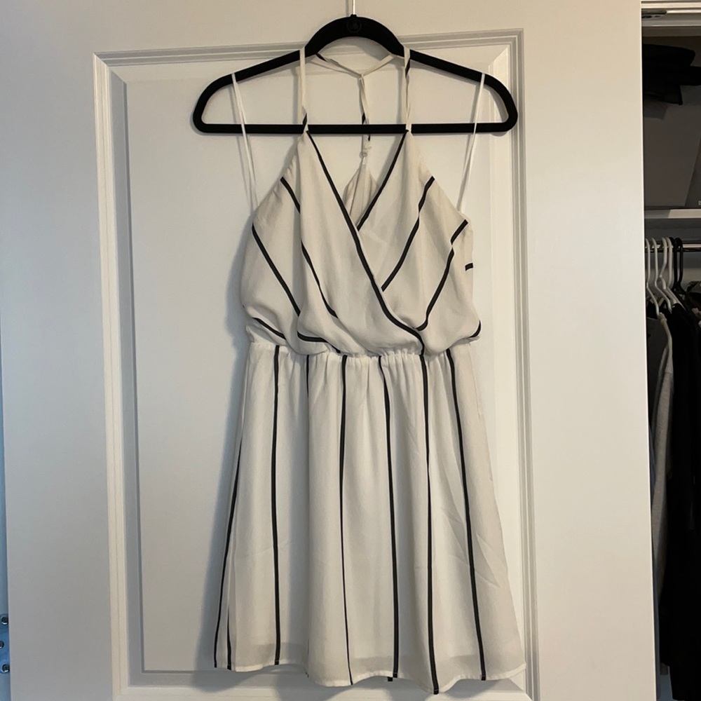 Lulus Next Time Ivory Striped Dress